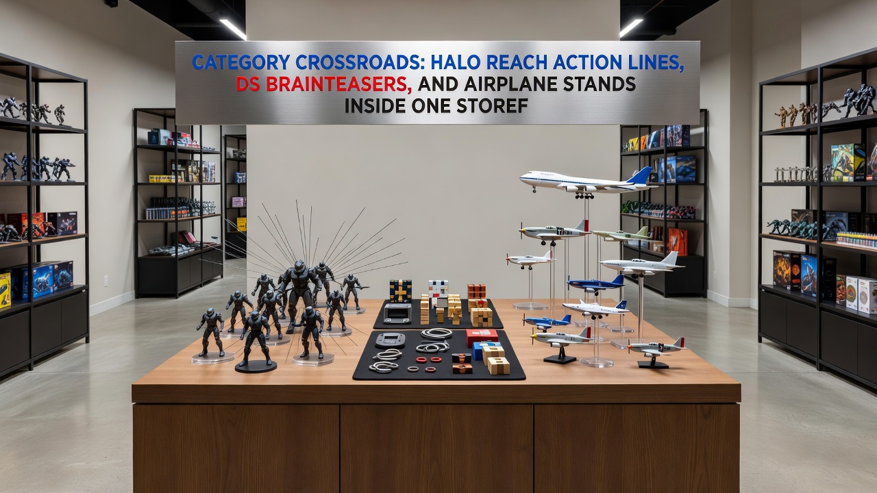 Detailed view of category mapping tools connecting console action games, handheld puzzles, and aviation accessories in a retail dashboard