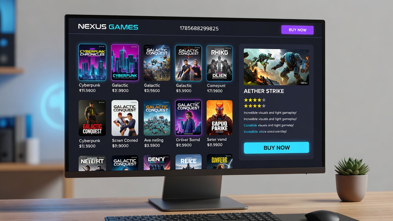 Close-up view of an online video game store checkout process with multiple payment options and order summary