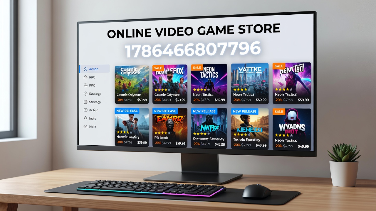 Detailed view of game categorization and checkout process in an online video game store