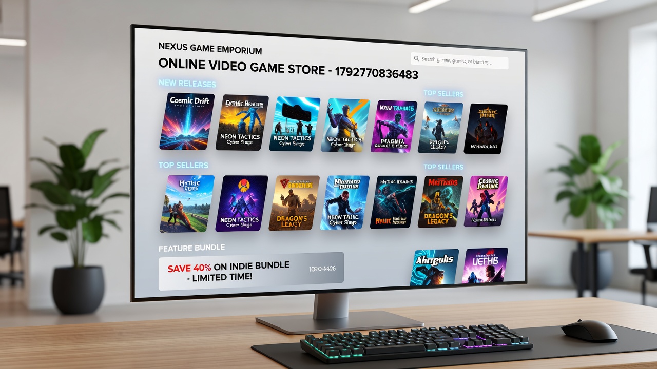 Detailed view of product categorization screens with filters for genres and platforms