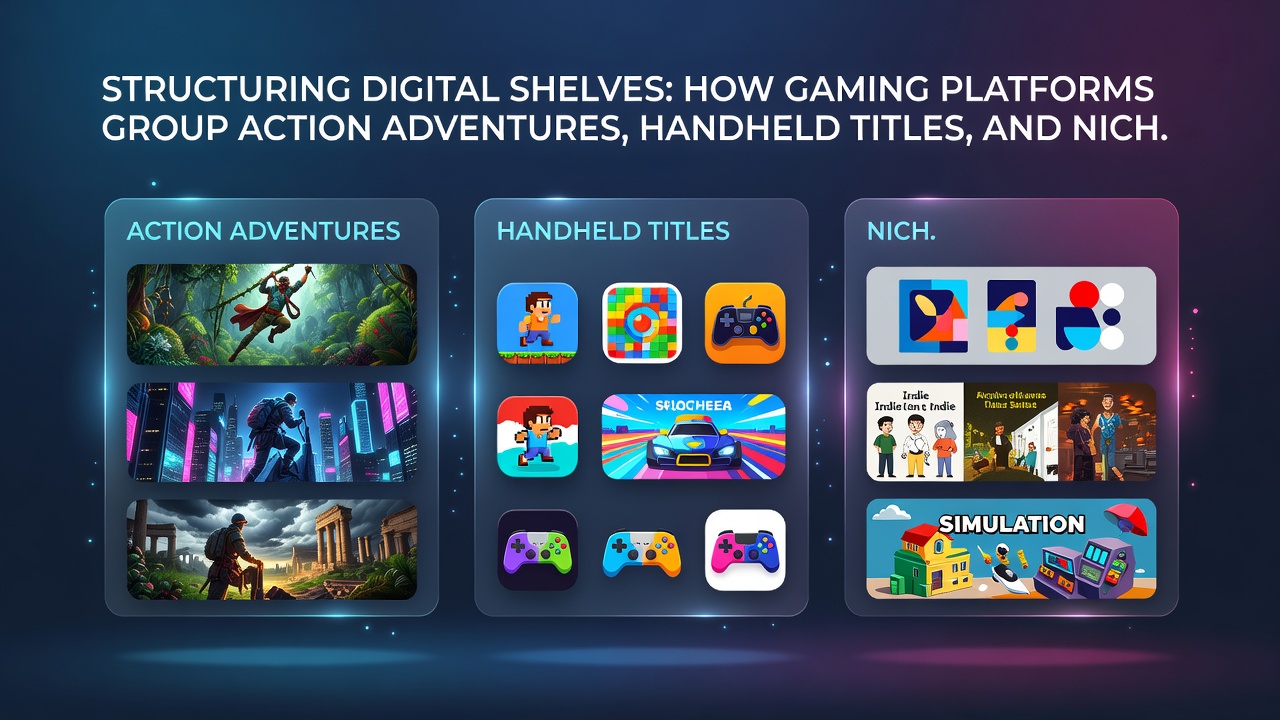 Backend dashboard view illustrating taxonomy mapping for games and accessories in a gaming retail system