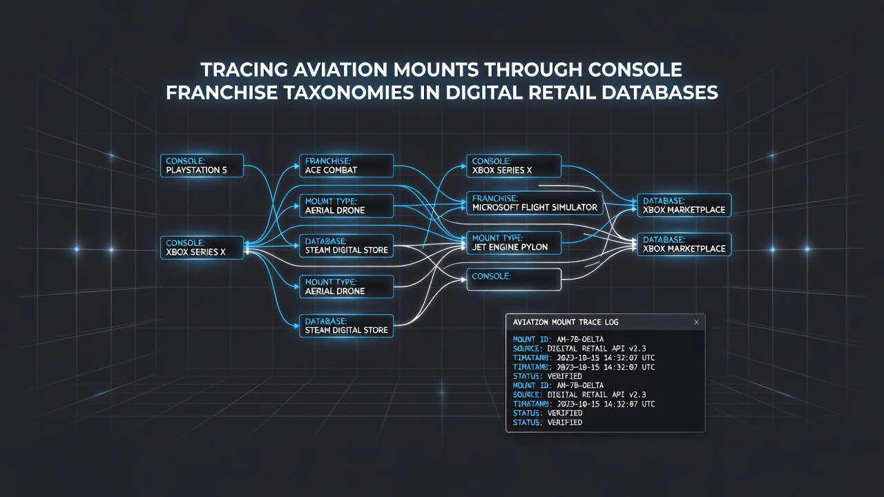 Database taxonomy diagram illustrating links between console franchises, handheld libraries, and aviation mounts