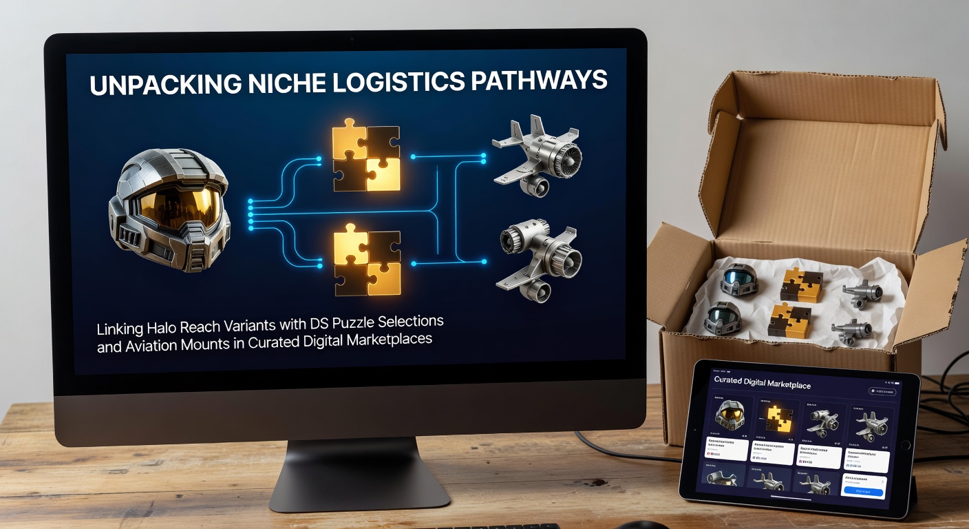 Curated digital marketplace interface displaying Halo Reach variants alongside DS puzzle games and aviation gaming mounts in organized product categories